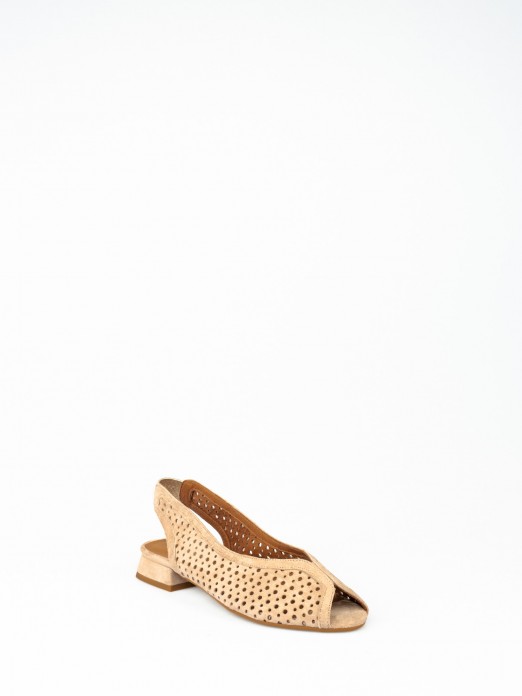 Perforated Suede Sandal