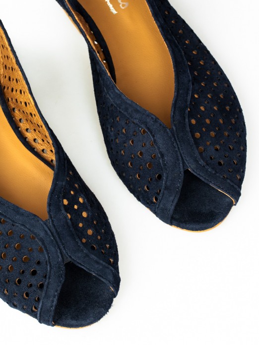 Perforated Suede Sandal