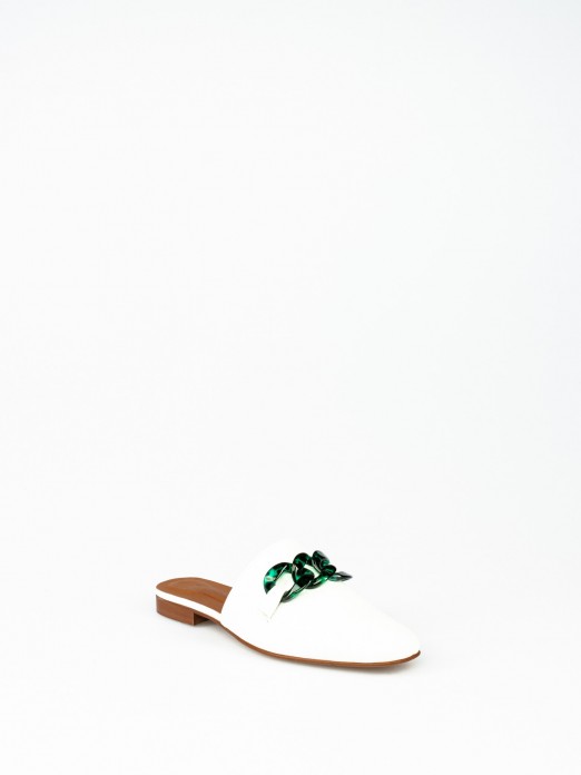 Leather Moccasin with Chain