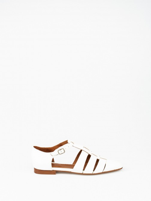 Flat Leather Strap Sandals