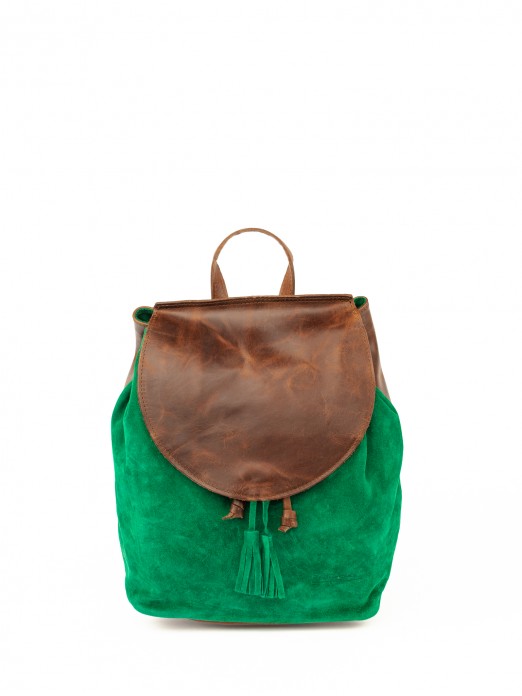 Suede and Leather Backpack