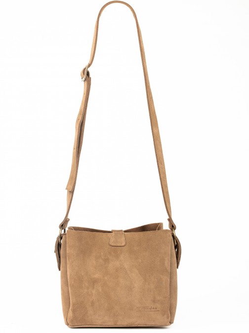 Crossbody Bag in Suede and Leather