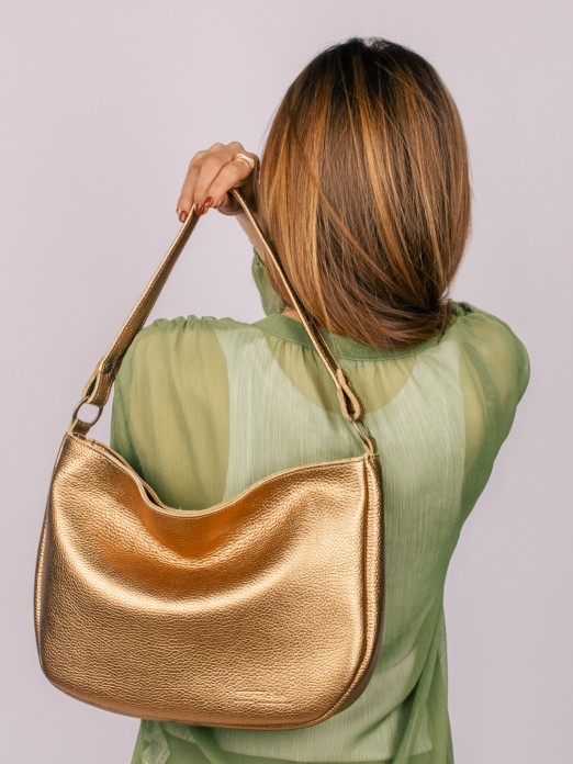 Laminated Leather Shoulder Bag