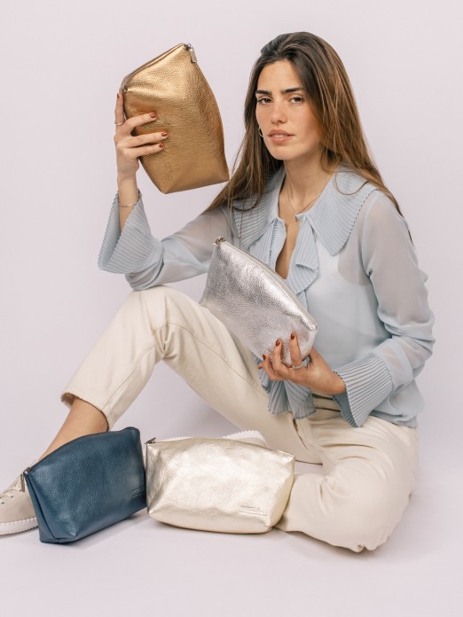 Bolsa Grande em Pele Laminada