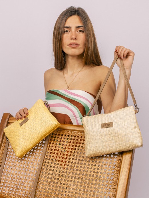 Raffia Effect Mini-Crossbody