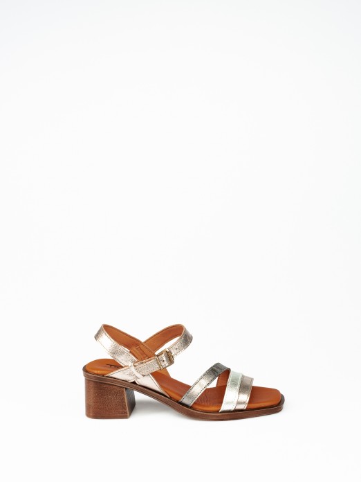 Laminated Leather Straps Sandals