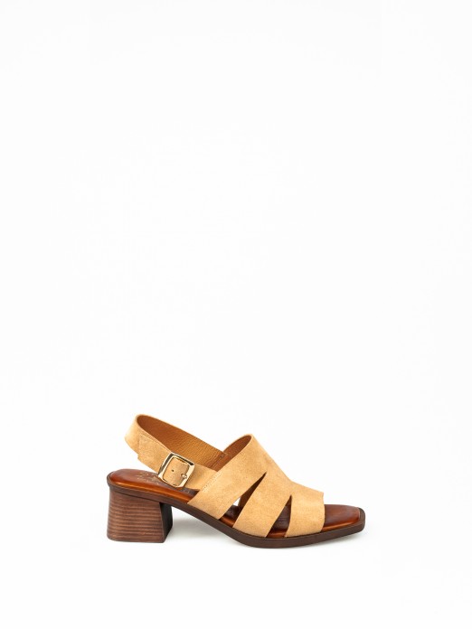 Suede Sandal with Openings
