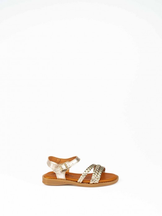 Leather Sandal with Braided Straps 28/35