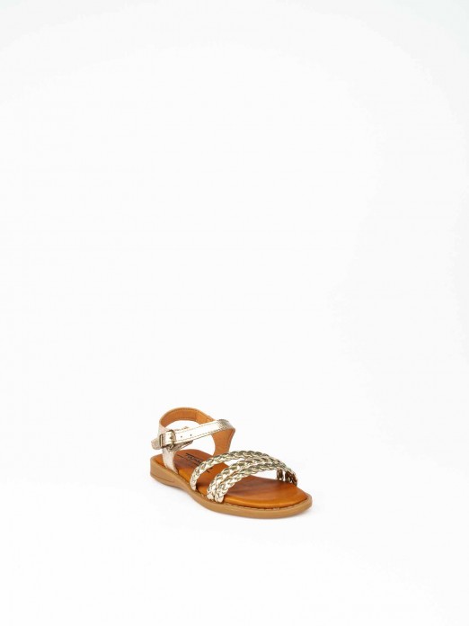 Leather Sandal with Braided Straps 28/35