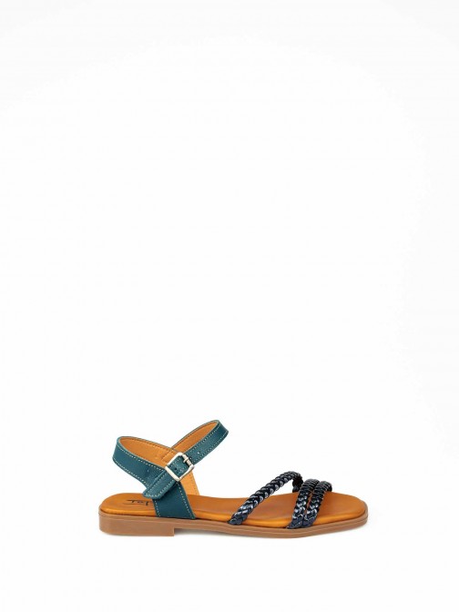 Leather Sandal with Braided Straps