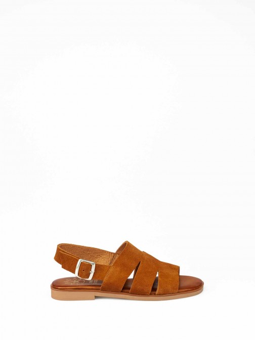 Suede Sandal with Openings