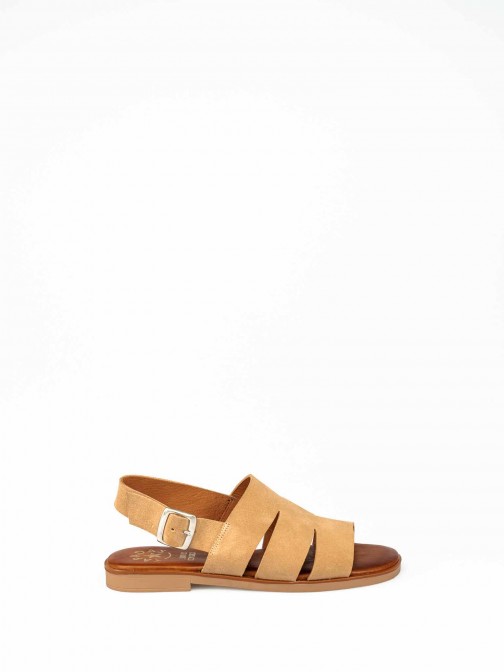 Suede Sandal with Openings