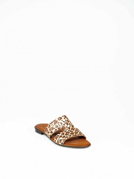 Animal-print Leather Slipper