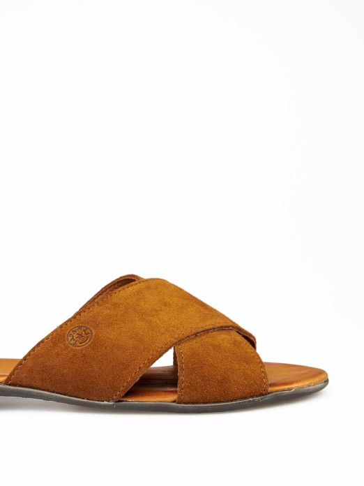 Crossed Suede Slipper