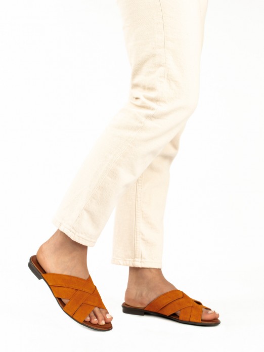 Crossed Suede Slipper