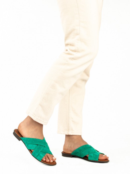 Crossed Suede Slipper