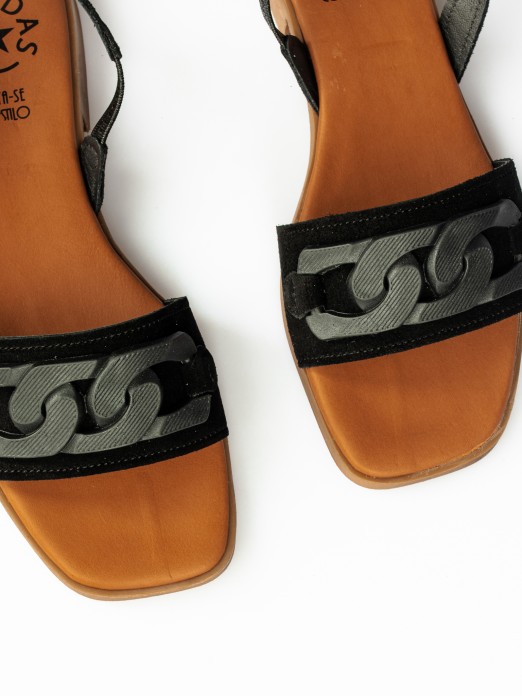 Suede Flat Sandals