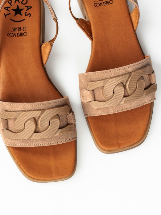 Suede Flat Sandals
