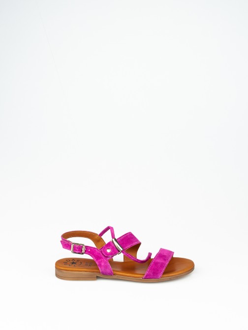 Flat Suede Sandals with Tubular Strap