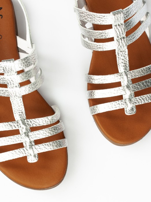 Leather Sandals with Multiple Straps