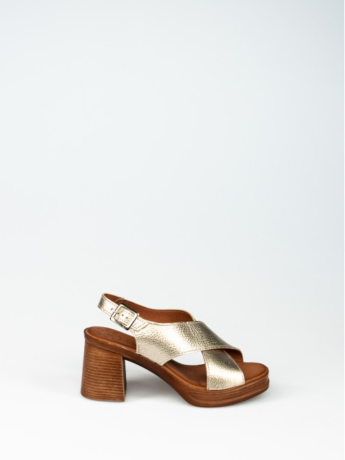 Crossed Leather Sandals