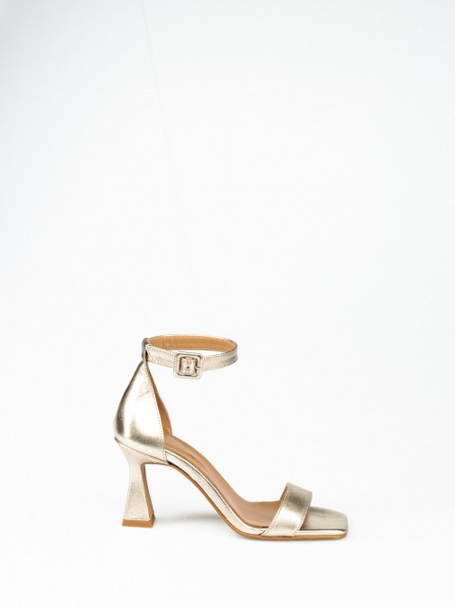 Leather Strap Heel Sandal