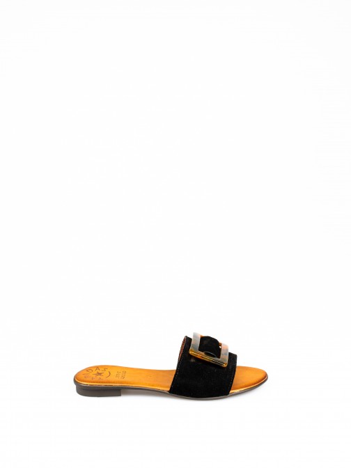 Buckle Suede Slipper