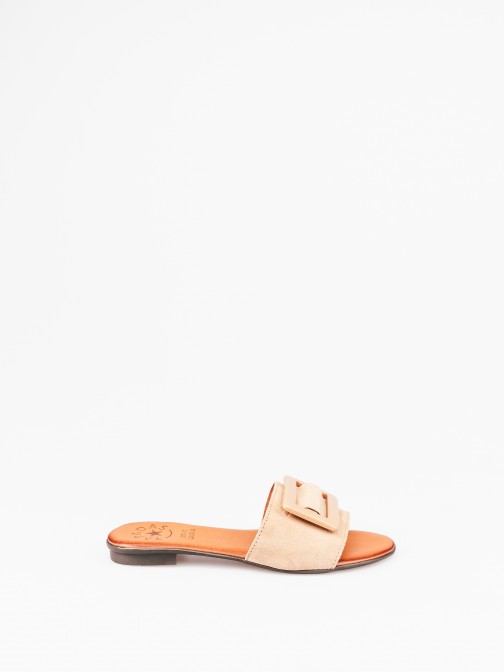 Buckle Suede Slipper