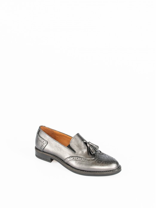 Oxford Shoes in Metallic Leather
