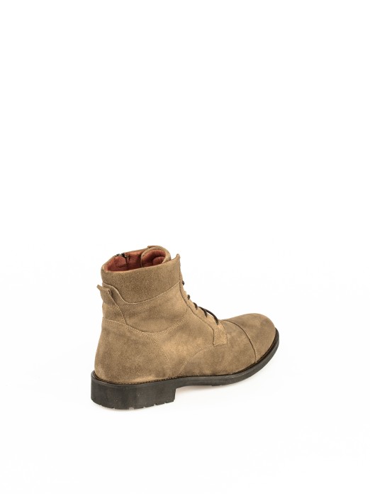 Classic Lace up Ankle Boots in Suede