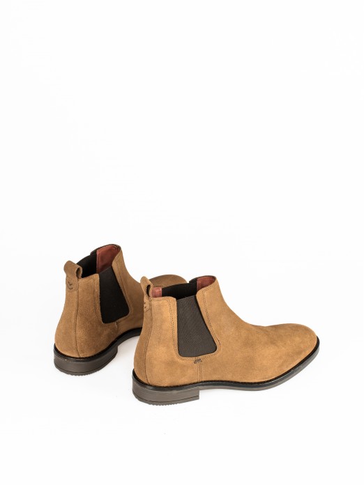 Suede Ankle Boots with Elastics