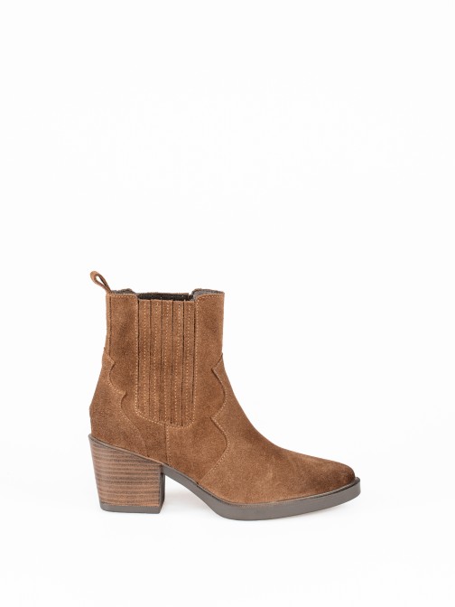 Cowboy style Suede Ankle Boots