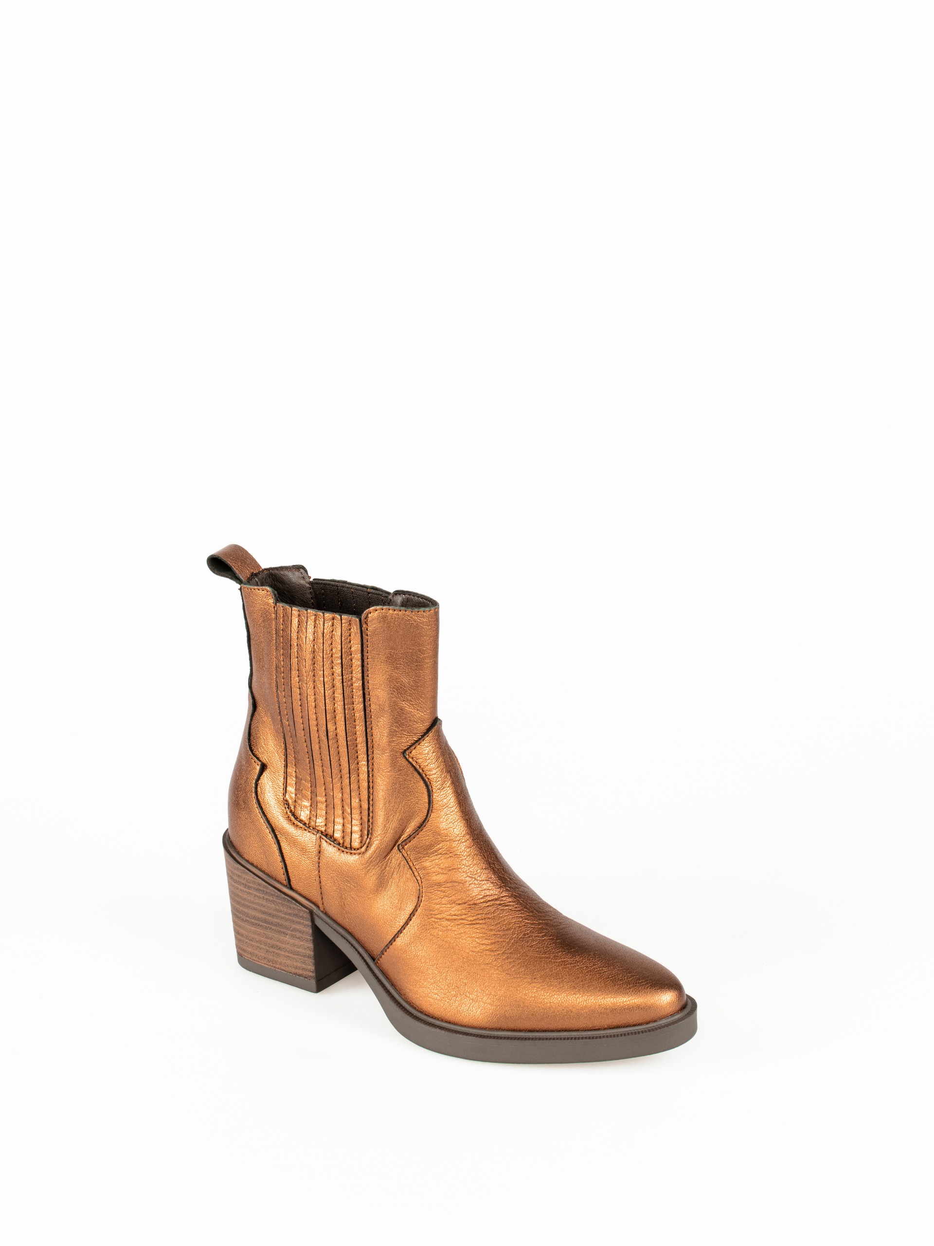 Cowboy style Leather Ankle Boots