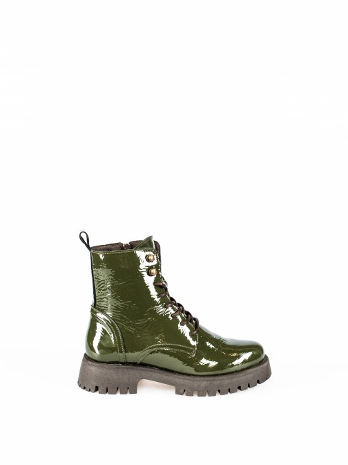 Militar style Ankle-Boots in Varnish