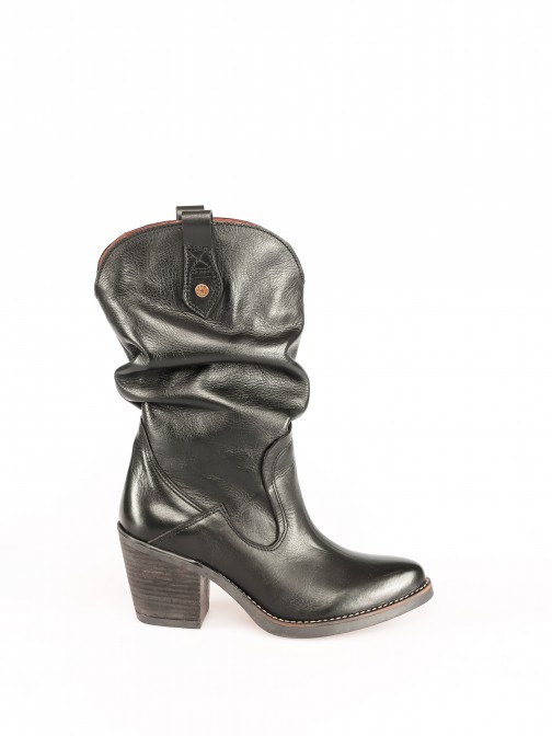 Folded Texan Boot in Leather