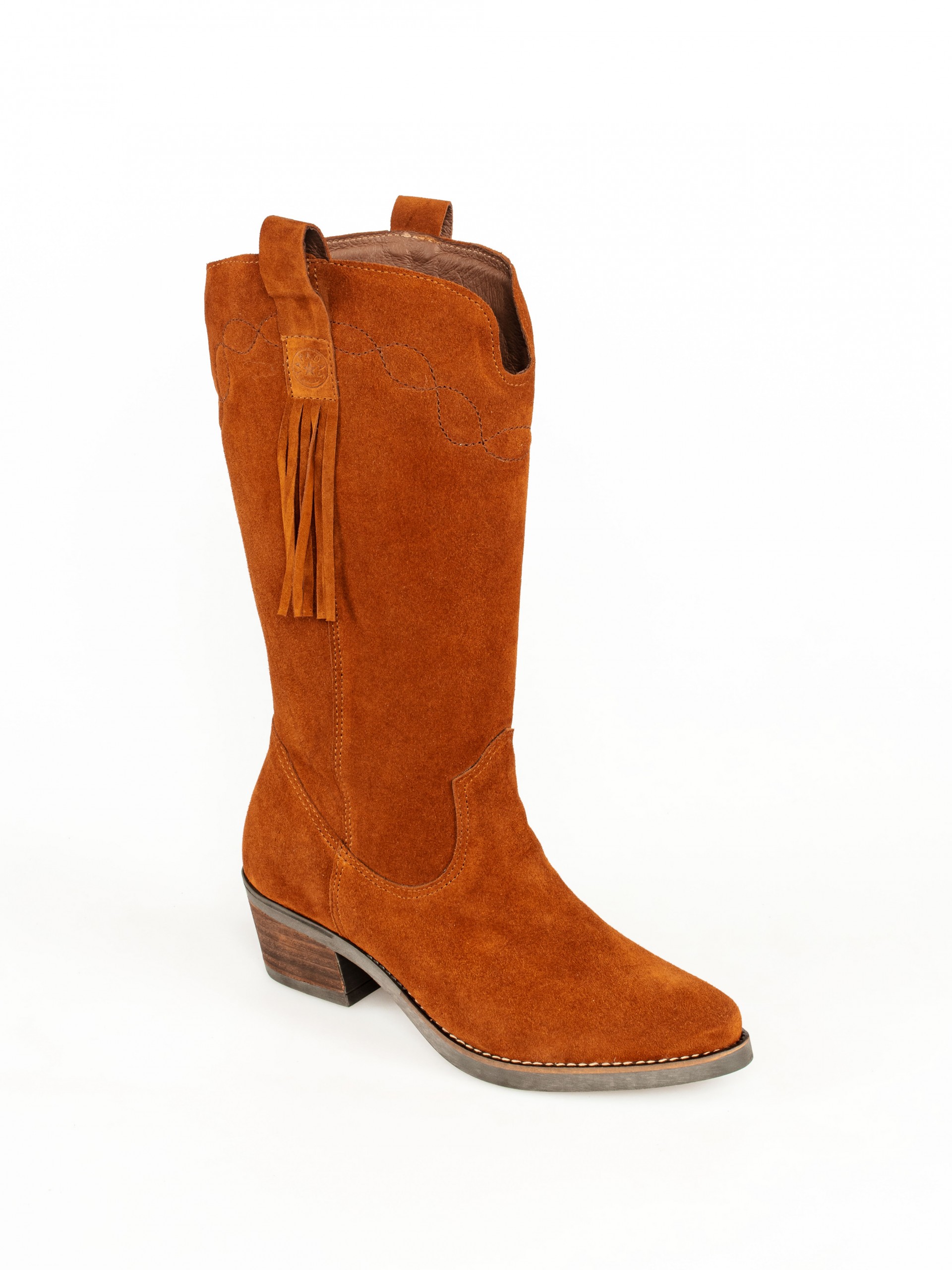 Bota Texana em Camurça com Franjas Laterais