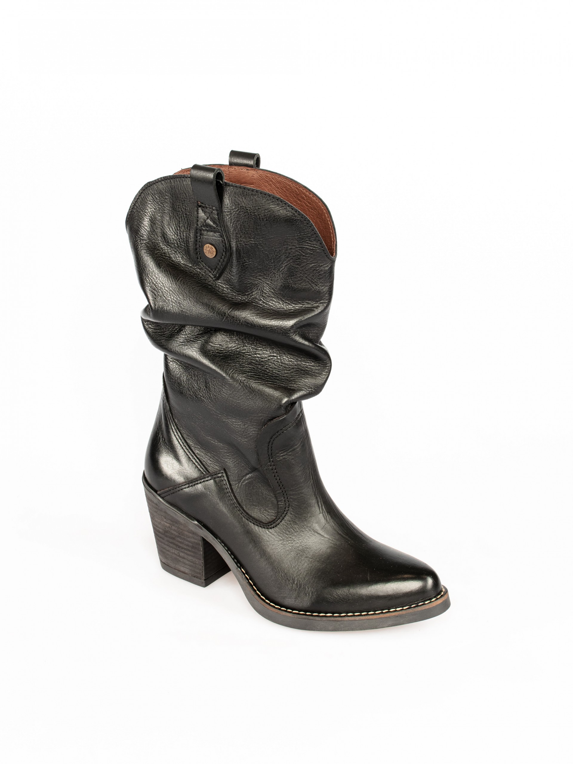Folded Texan Boot in Leather