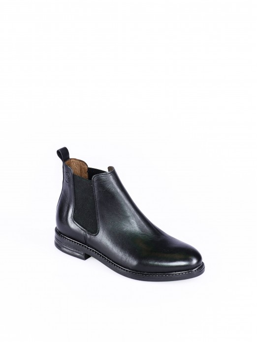 Leather Ankle Boots with Elastic