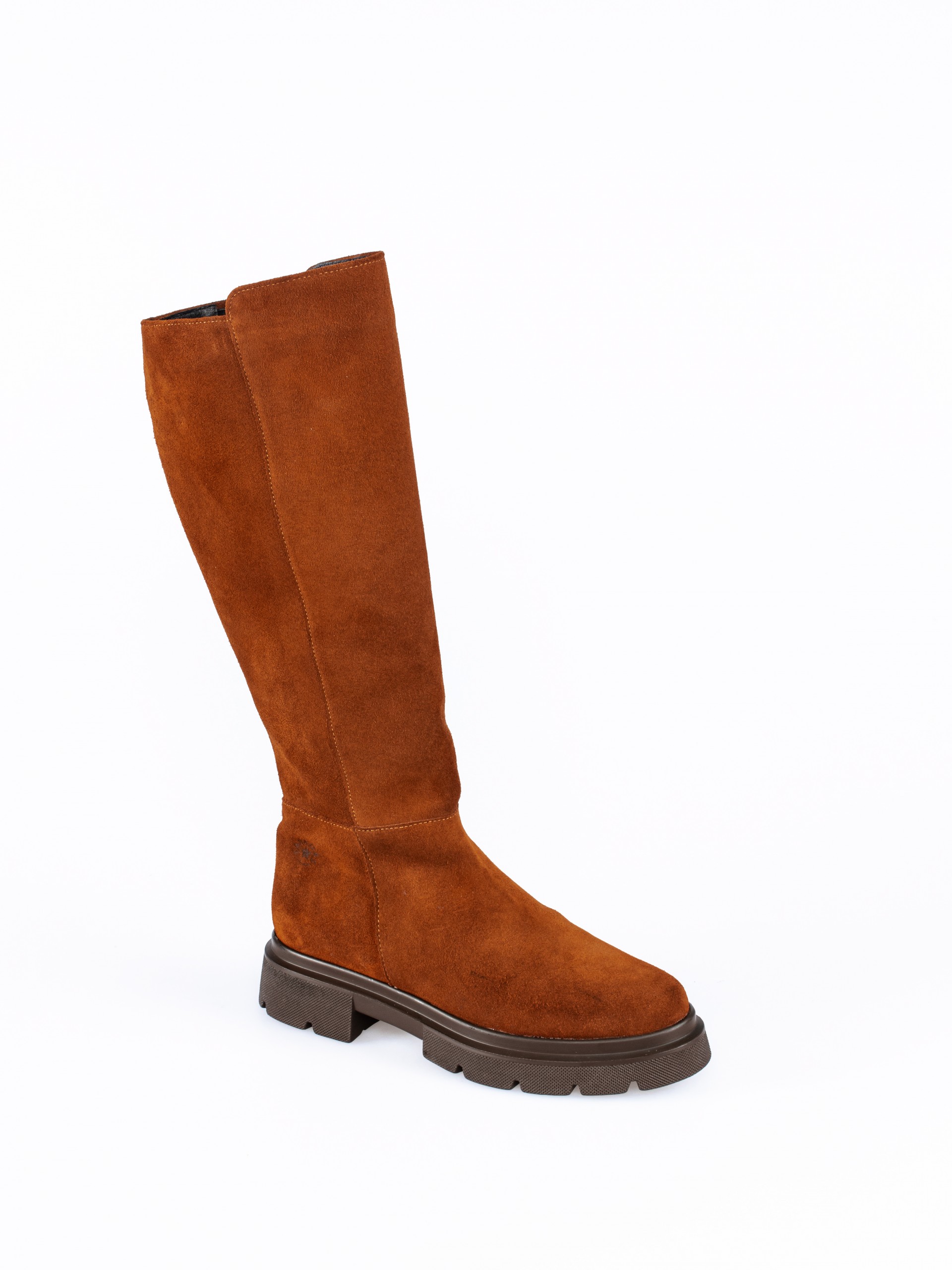 Bota Cano Alto com Sola Alta em Camurça