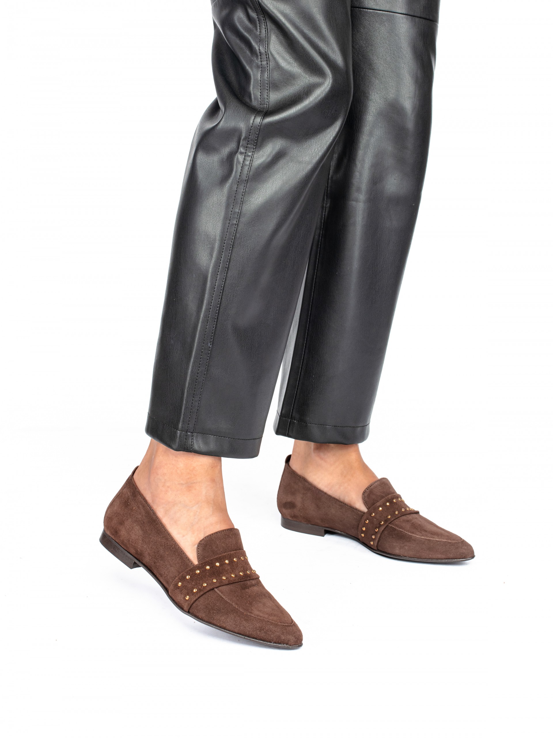 Suede Loafers with applications