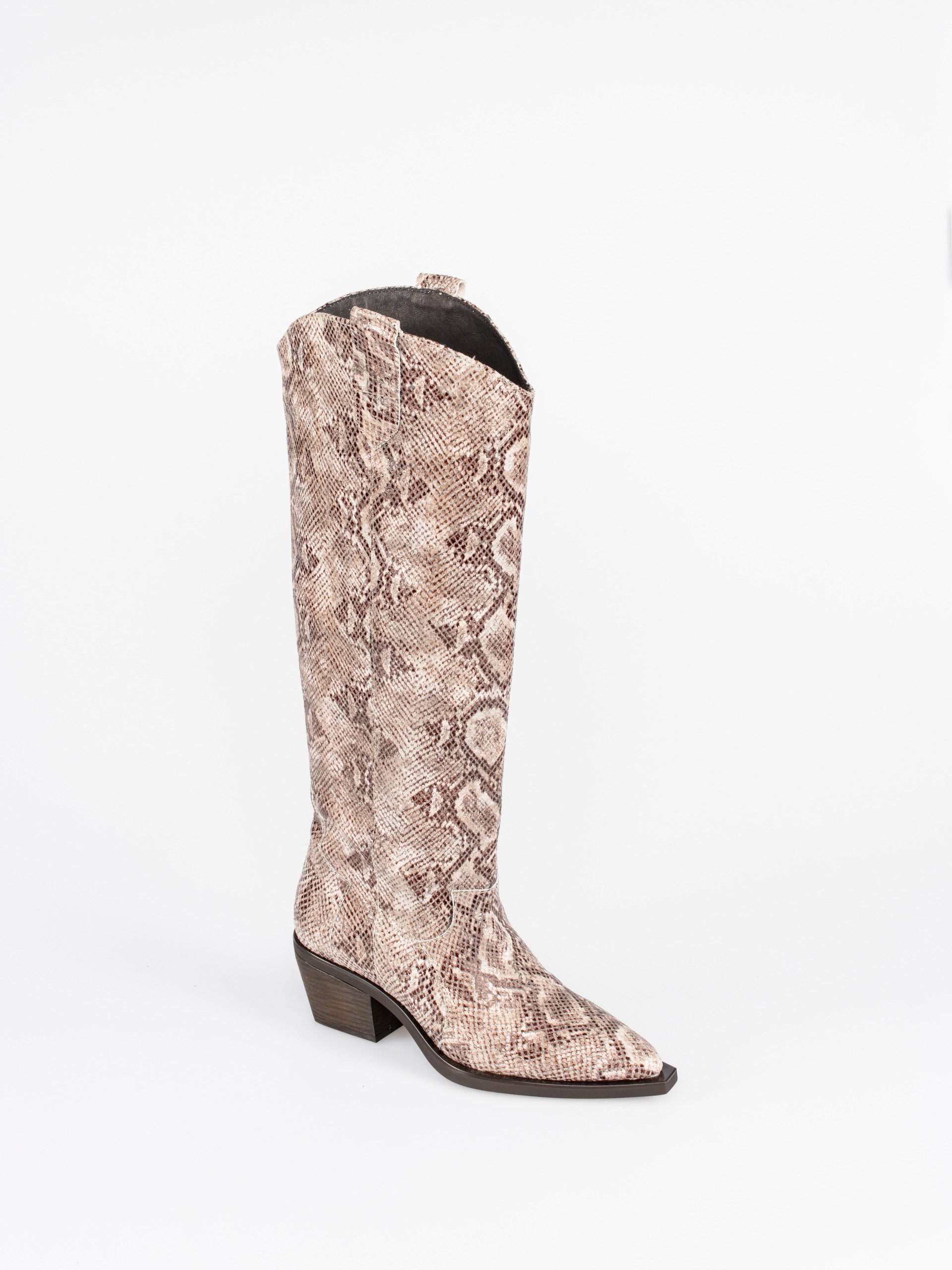High Western Boot in Snake Skin Effect