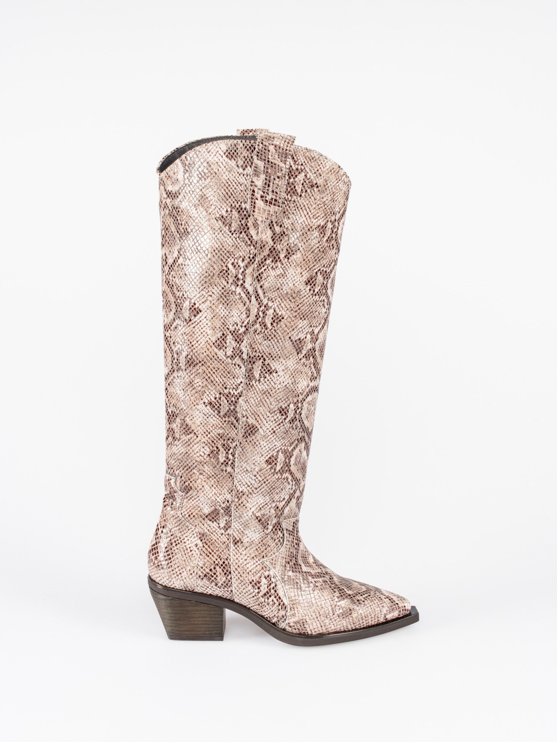 High Western Boot in Snake Skin Effect