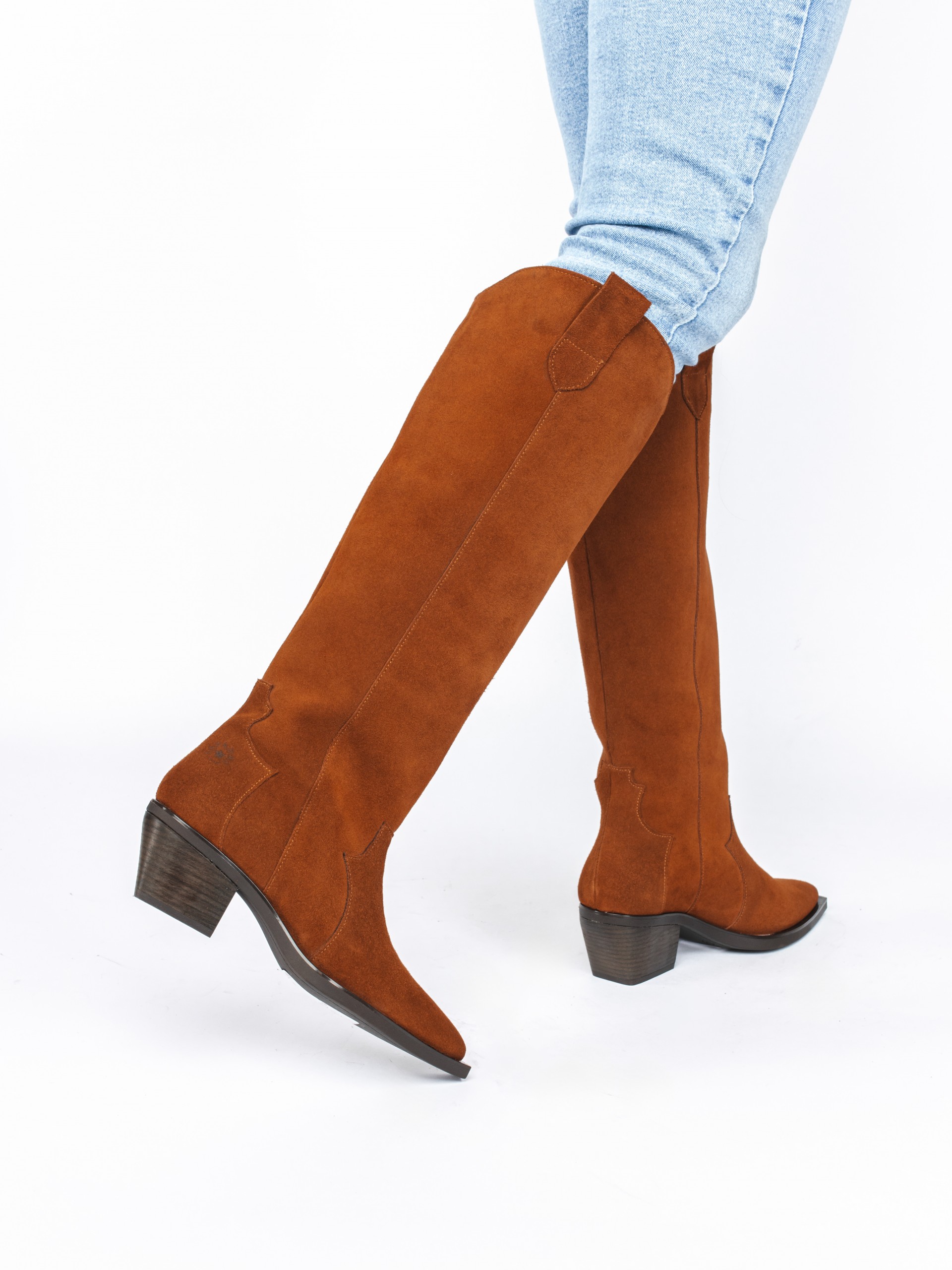 High Suede Western Boot