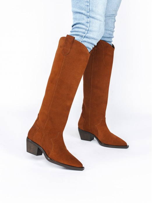 High Suede Western Boot