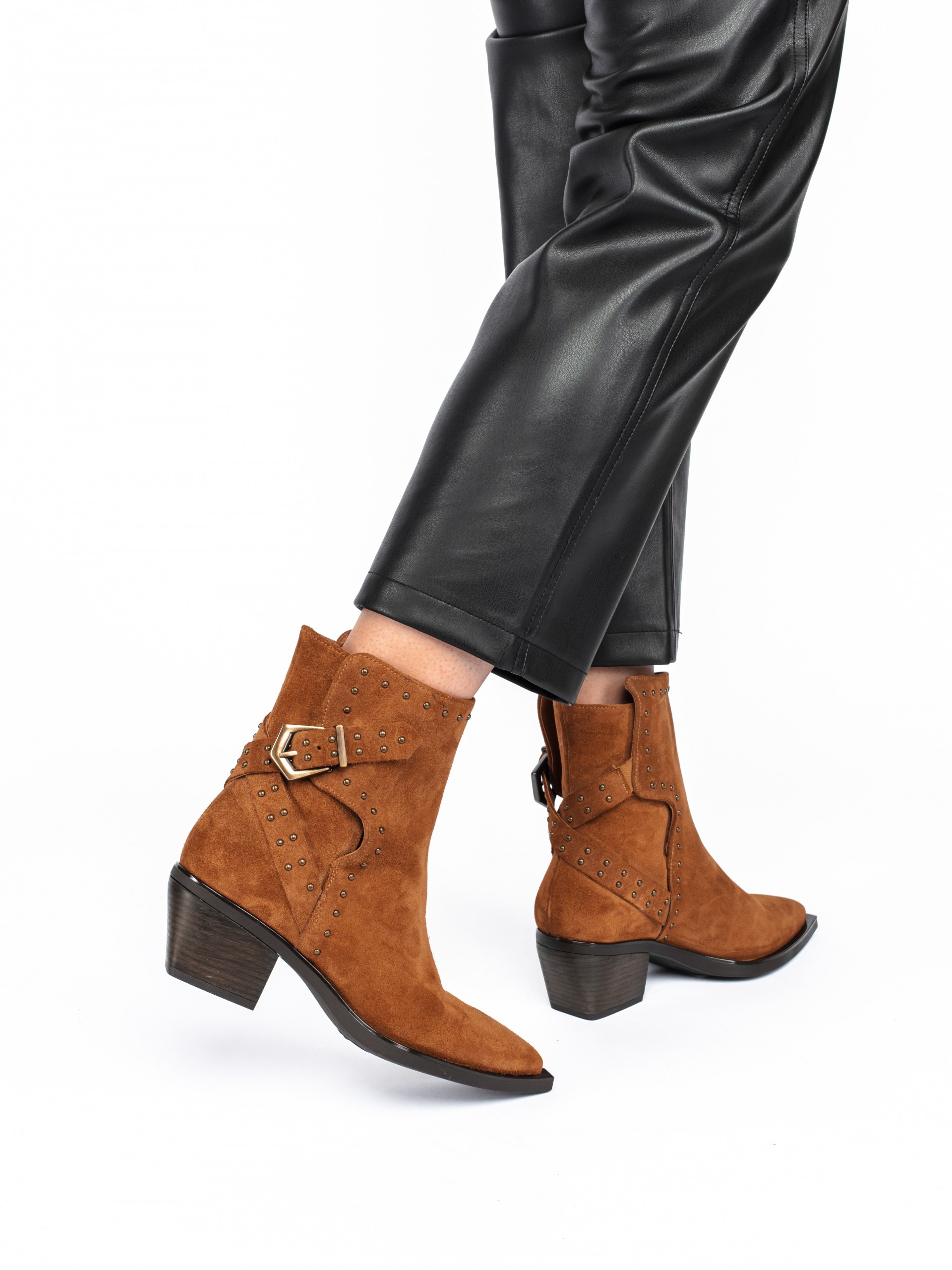 Texan Suede Ankle Boots with Applications