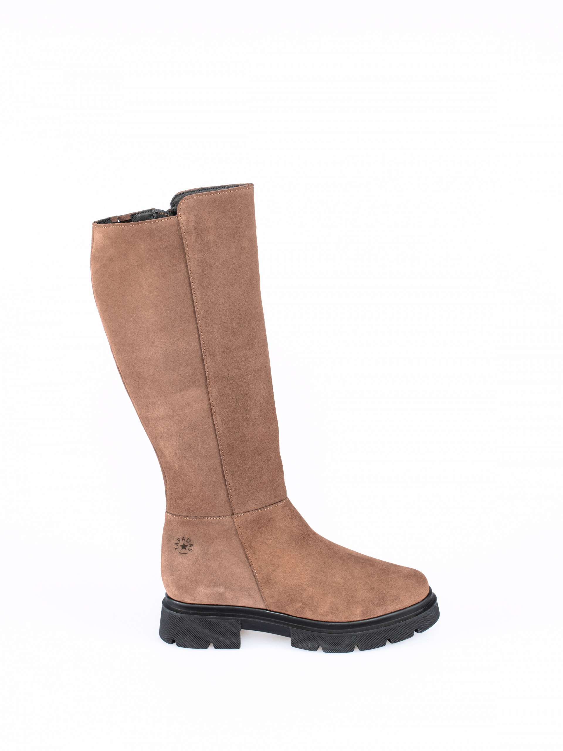 Bota Cano Alto com Sola Alta em Camurça