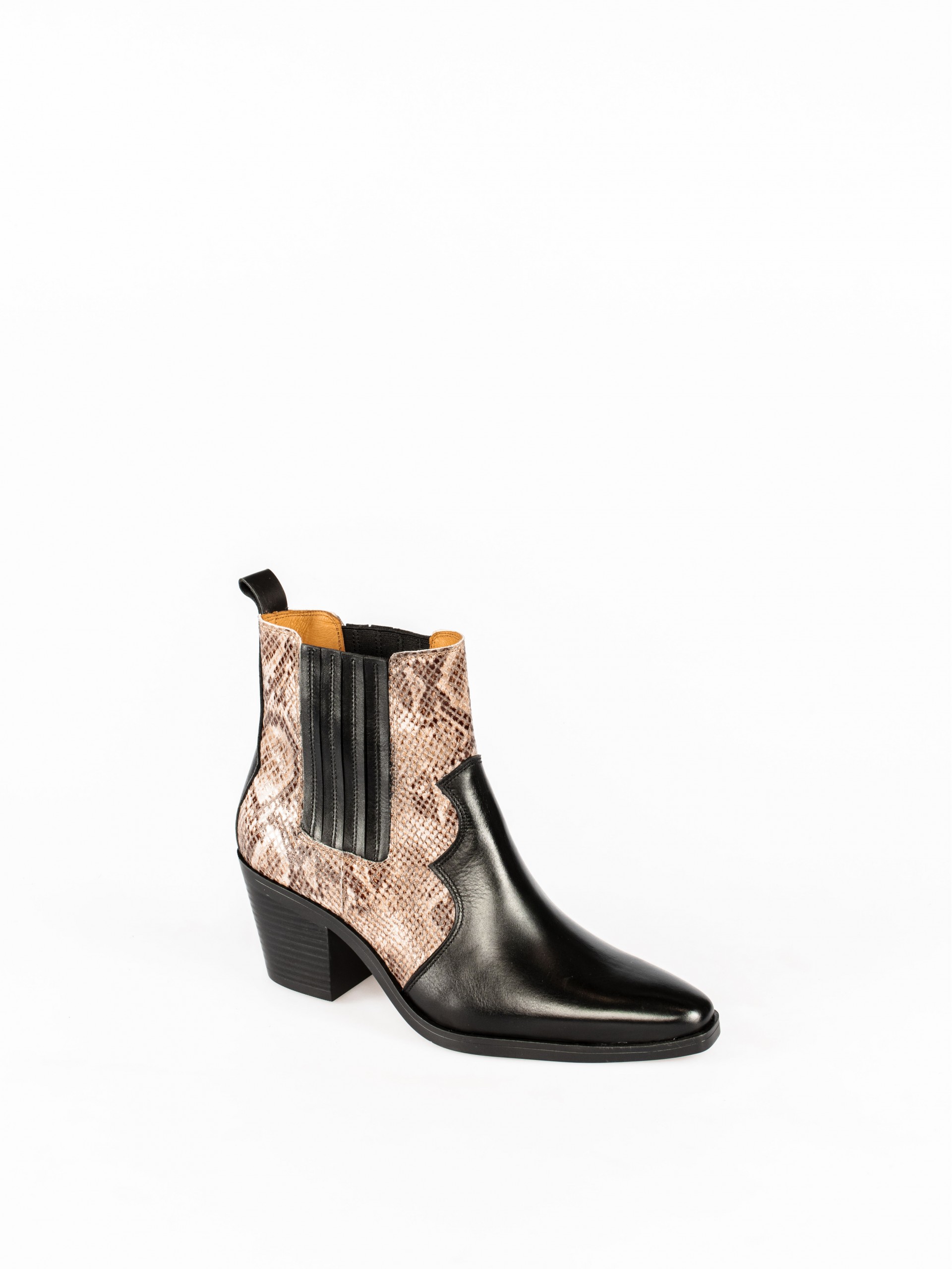 Botim Texano com Pele efeito Serpente