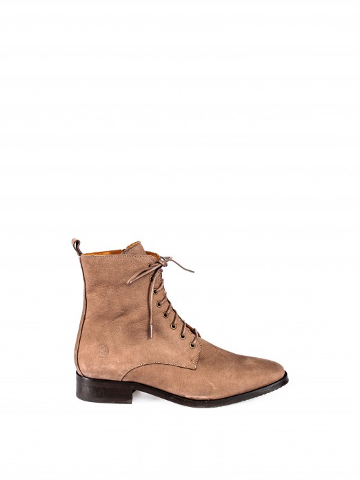 Nobuck Lace-up Ankle Boots