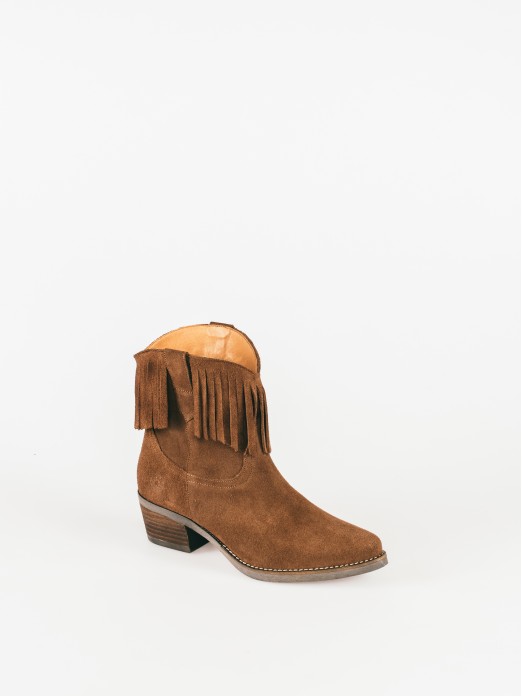 Suede Cowboy Boots with fringe