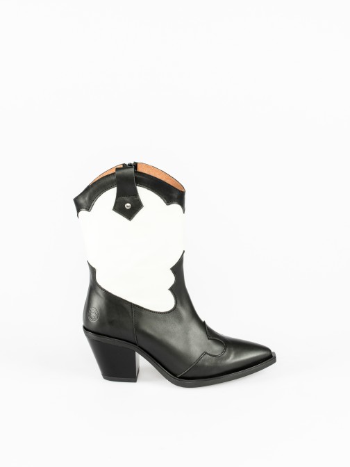 Cowboy Style Boots with White Panel